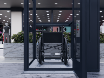 Шахтный подъемник для инвалидов VEARA EasyLift 4.0 в стеклянном исполнении