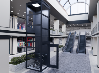Шахтный подъемник для инвалидов VEARA EasyLift 4.0 в стеклянном исполнении