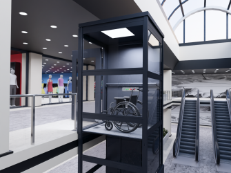 Шахтный подъемник для инвалидов VEARA EasyLift 4.0 в стеклянном исполнении