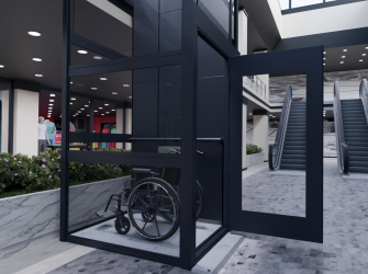 Шахтный подъемник для инвалидов VEARA EasyLift 4.0 в стеклянном исполнении
